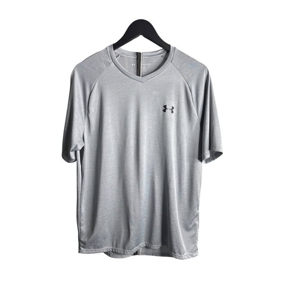 Under Armour HeatGear Men's Light Gray Loose Fit Tech Tee Size L - Picture 1 of 4